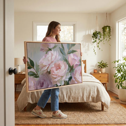 Peony Roses Canvas Wall Art
