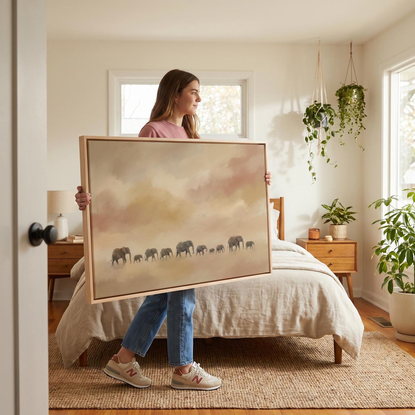 Elephant Herd Canvas Wall Art