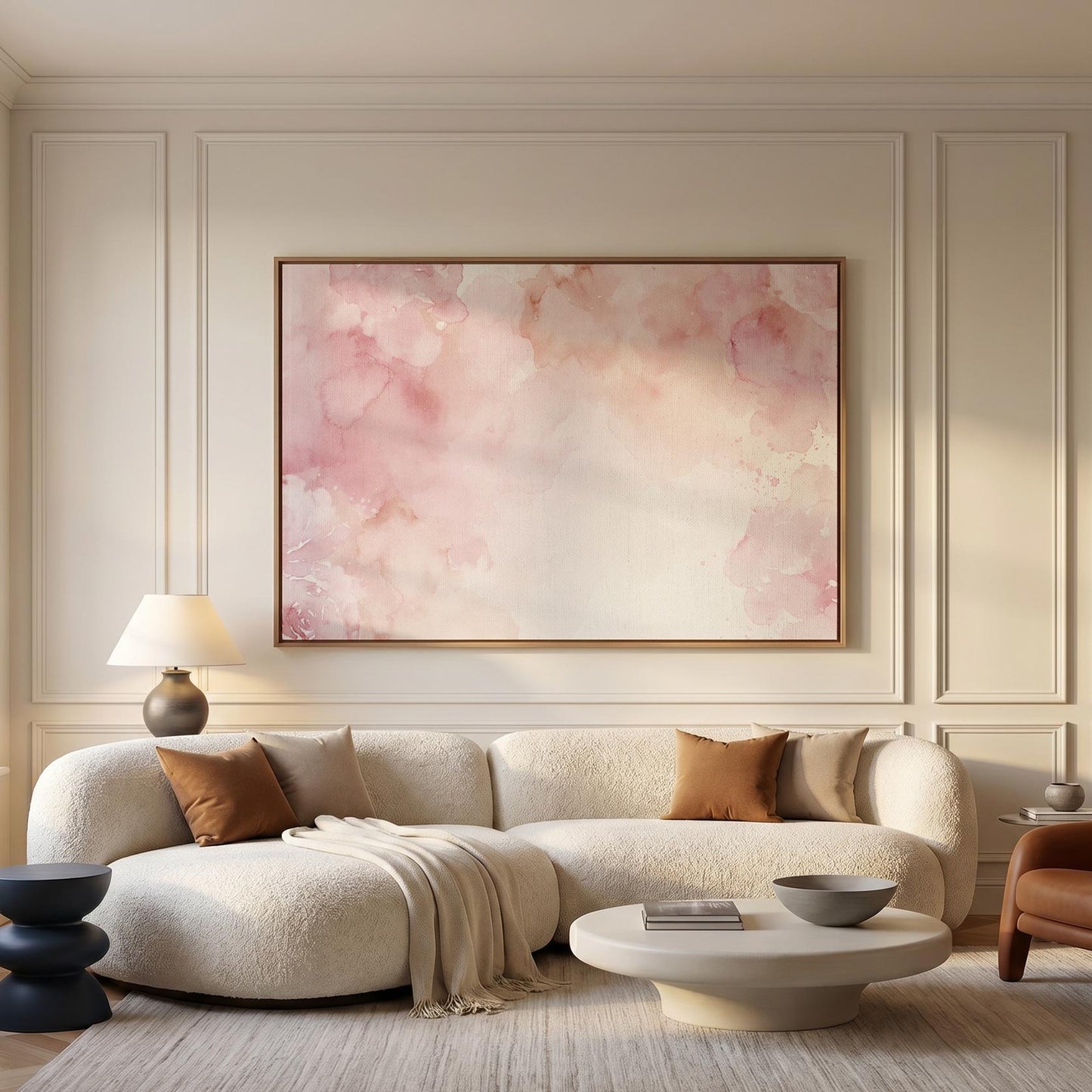 Pink Watercolor Abstract Canvas Wall Art