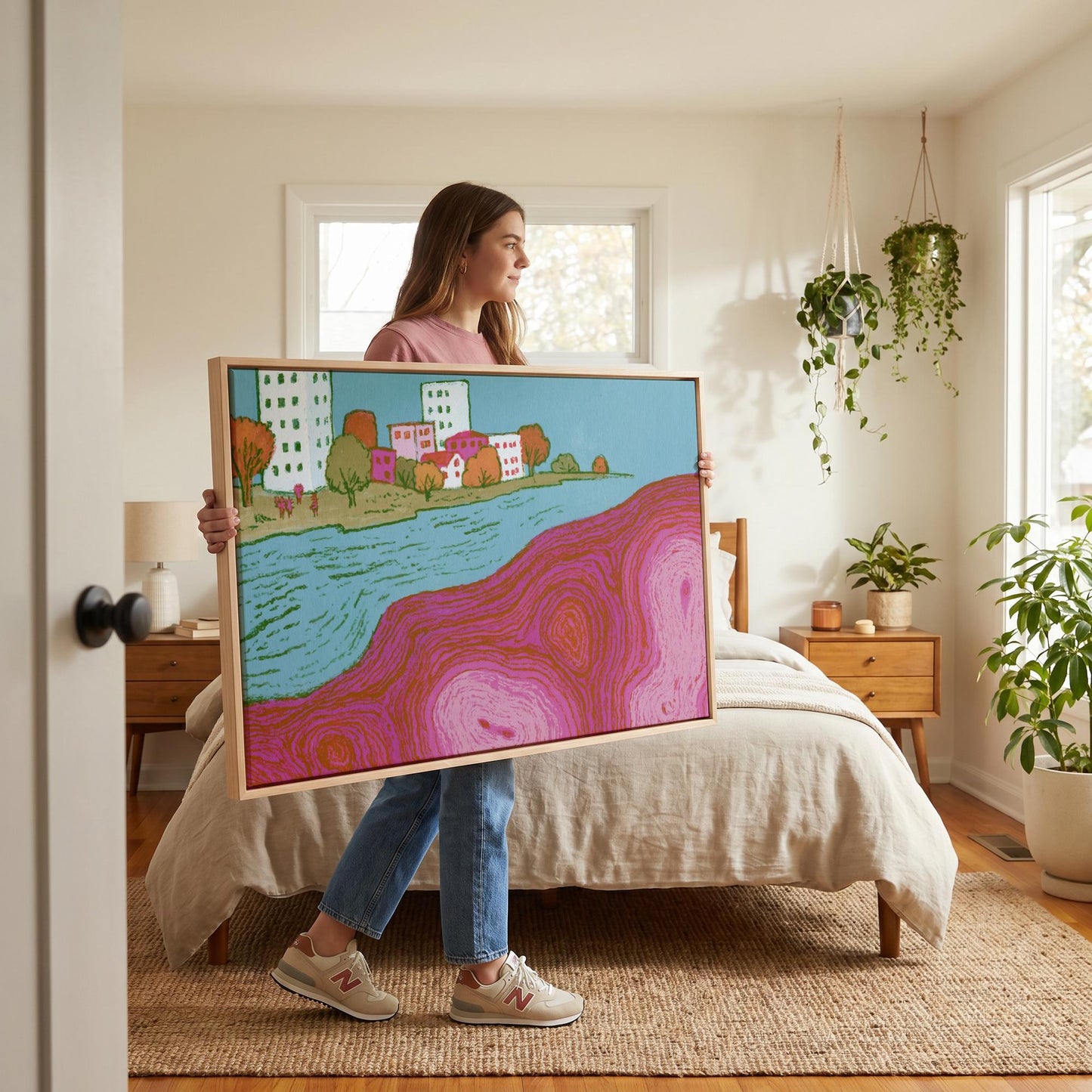 Cityscape River Canvas Wall Art