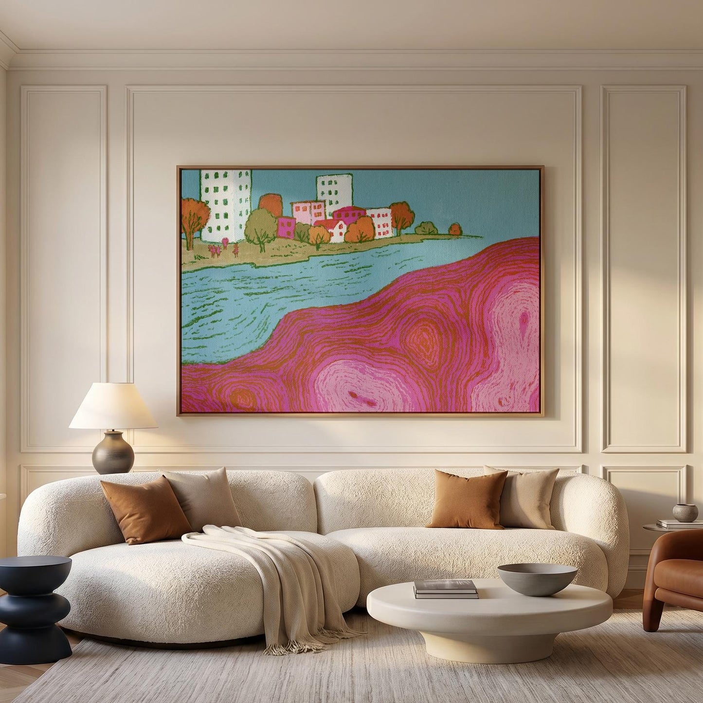 Cityscape River Canvas Wall Art
