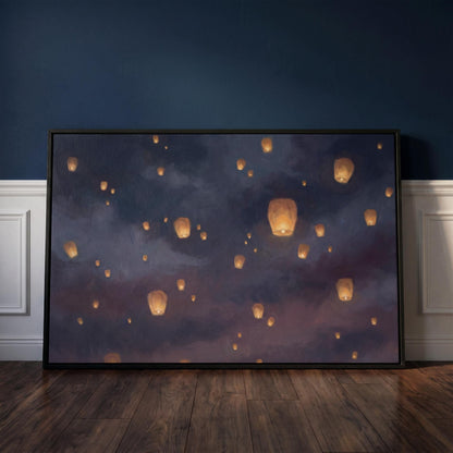 Sky Lanterns Canvas Wall Art