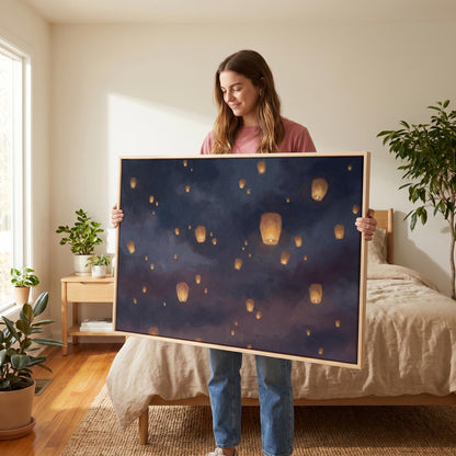Sky Lanterns Canvas Wall Art