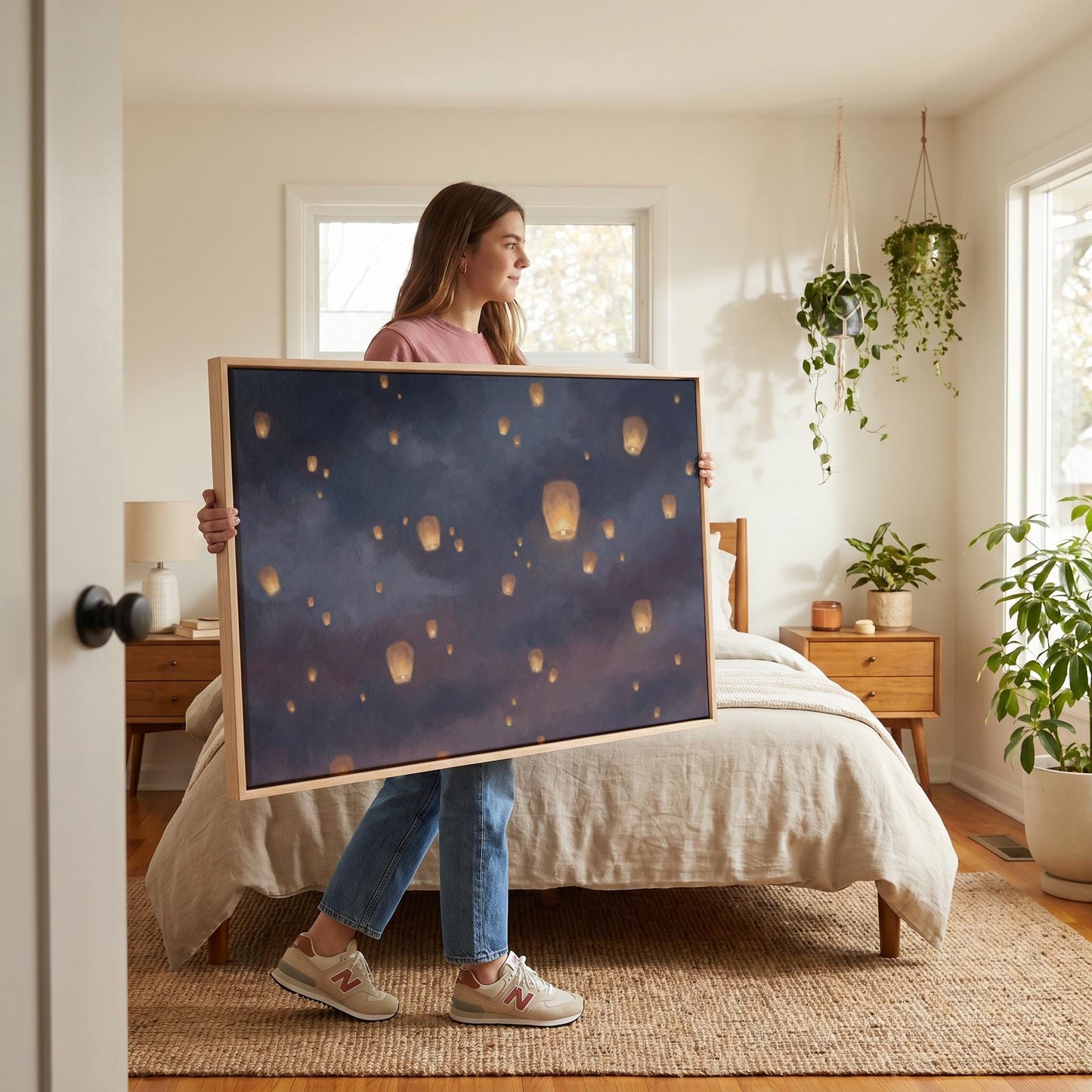 Sky Lanterns Canvas Wall Art