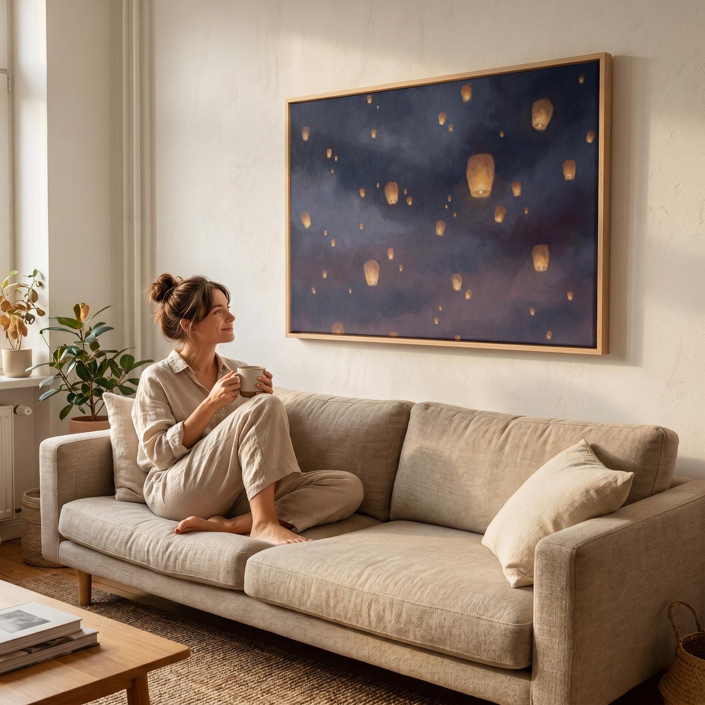Sky Lanterns Canvas Wall Art