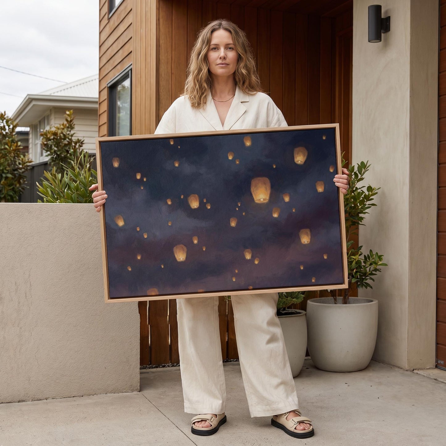 Sky Lanterns Canvas Wall Art