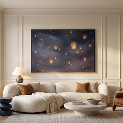 Sky Lanterns Canvas Wall Art
