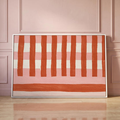 Gingham Stripe Canvas Wall Art