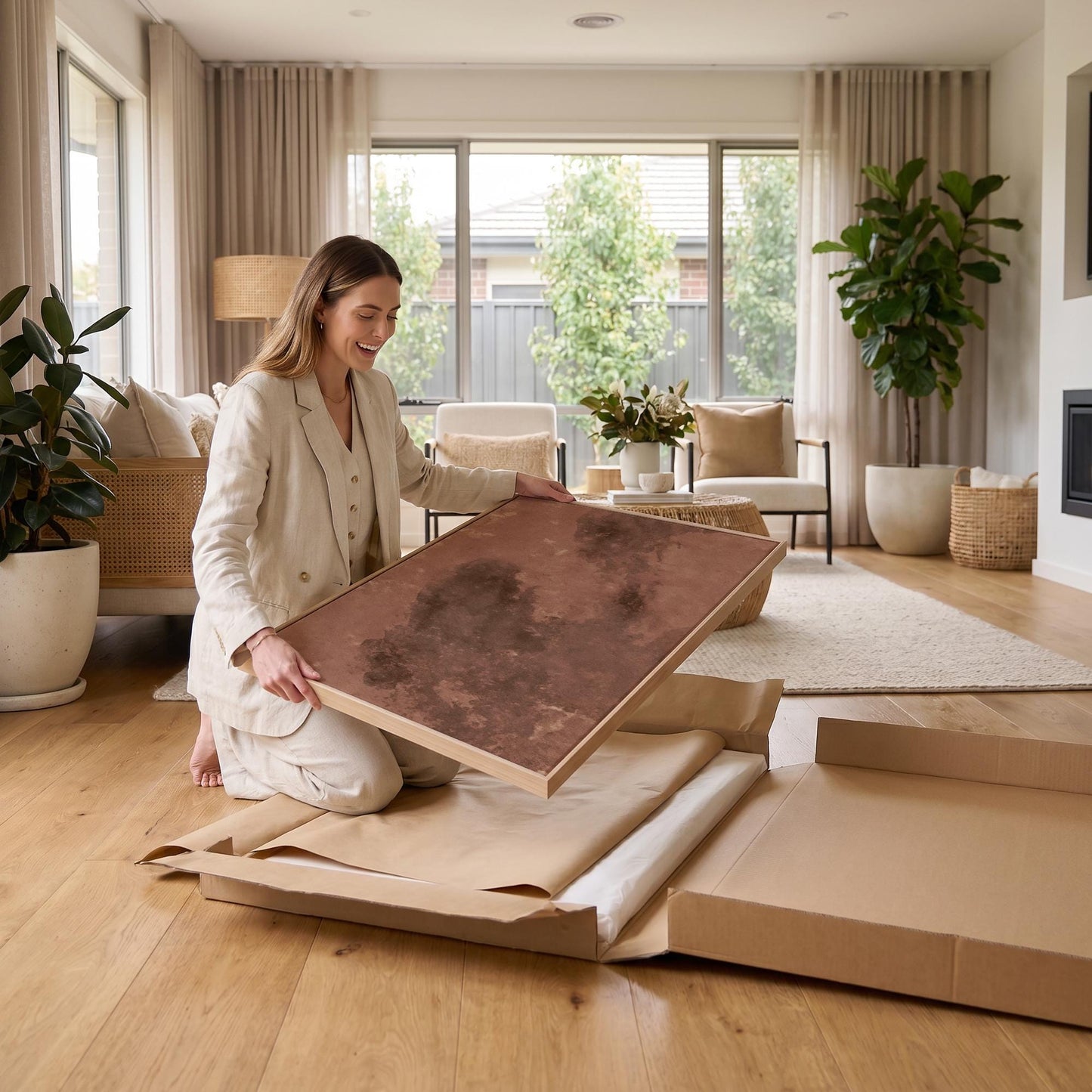 Terracotta Abstract Canvas Wall Art