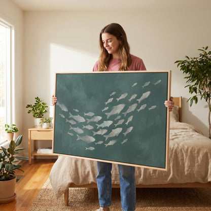School of Fish Canvas Wall Art