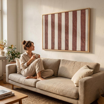 Terracotta Stripe Canvas Wall Art