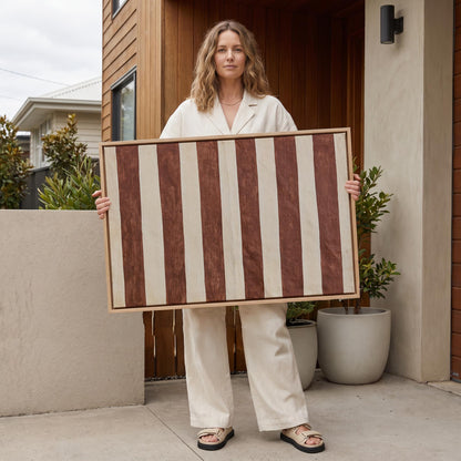 Terracotta Stripe Canvas Wall Art