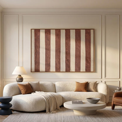 Terracotta Stripe Canvas Wall Art