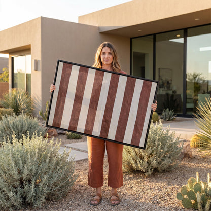 Terracotta Stripe Canvas Wall Art