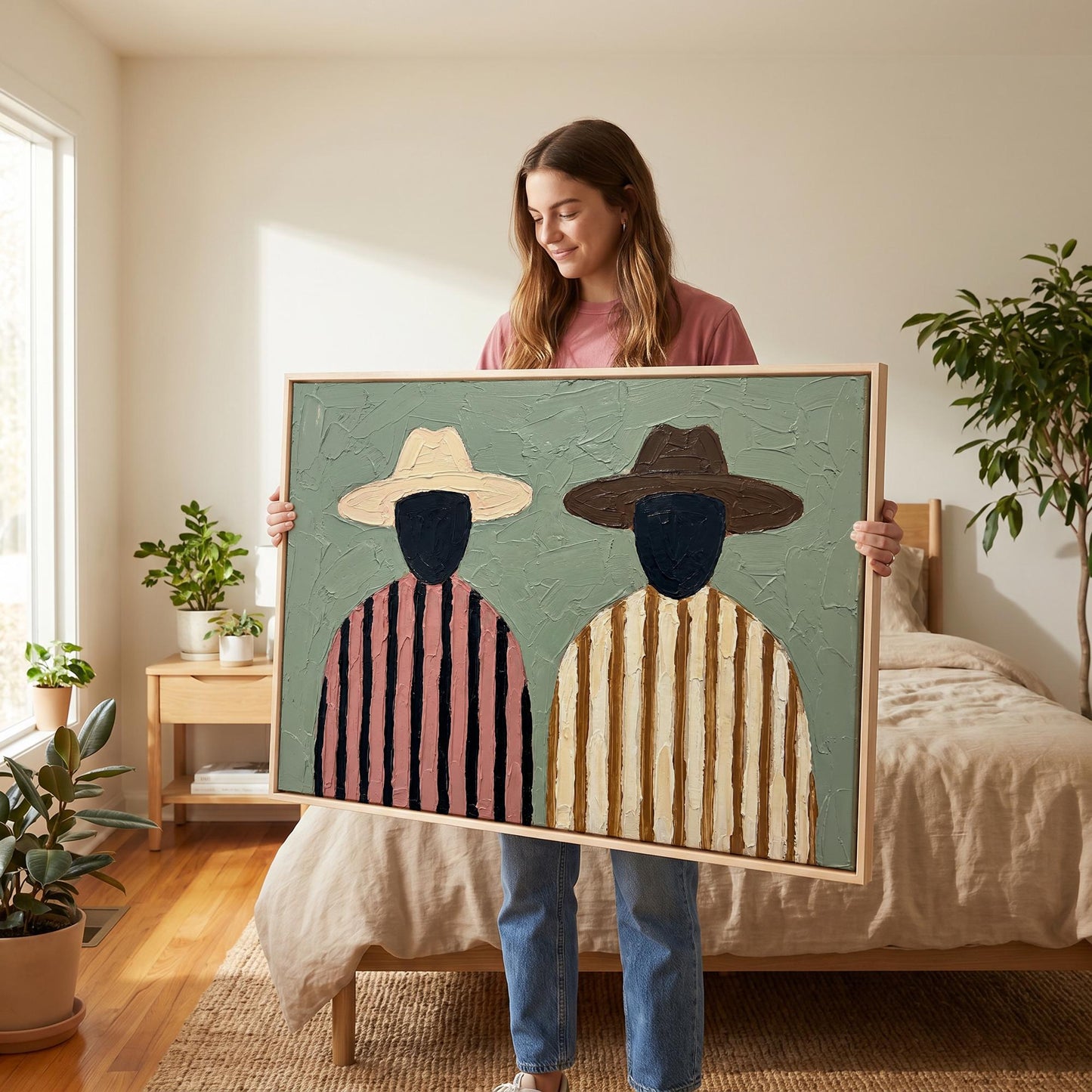 Two Figures Canvas Wall Art