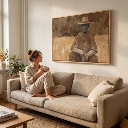 Seated Figure Canvas Wall Art