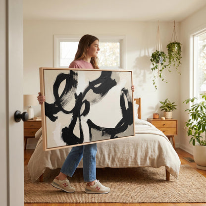 Abstract Brushstroke Canvas Wall Art