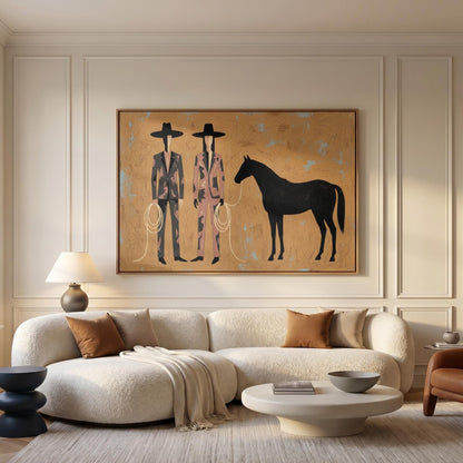 Cowboys and Horse Canvas Wall Art