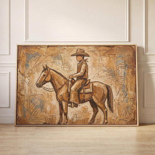 Cowboy Horse Canvas Wall Art