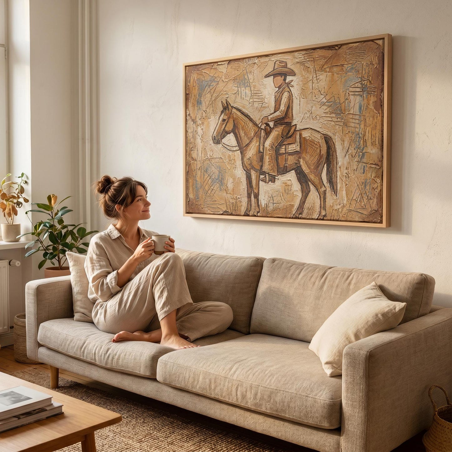 Cowboy Horse Canvas Wall Art
