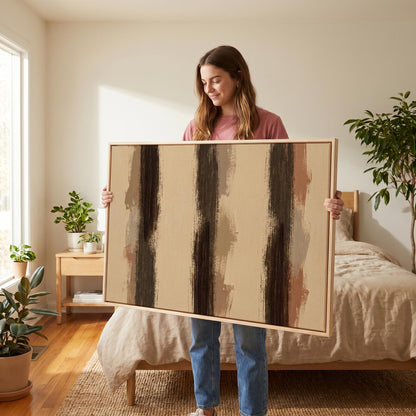 Abstract Brushstroke Stripes Canvas Wall Art