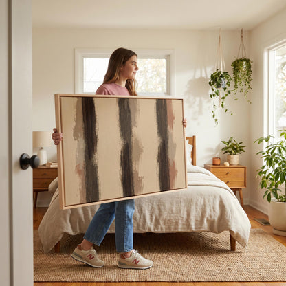 Abstract Brushstroke Stripes Canvas Wall Art