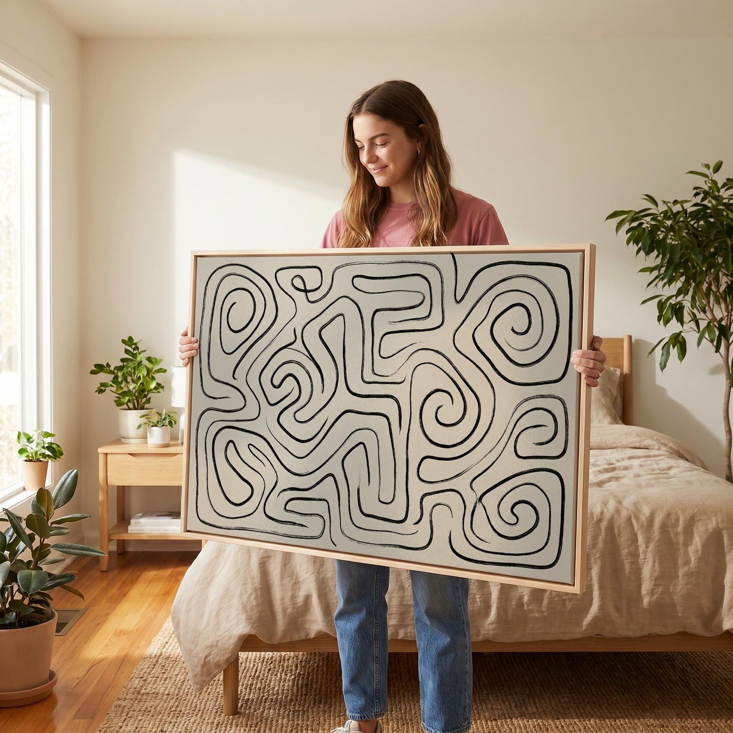 Abstract Swirl Canvas Wall Art