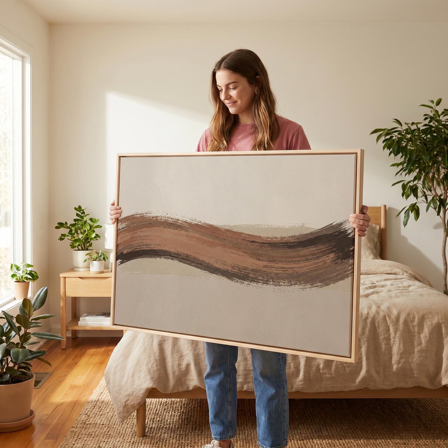 Abstract Brushstroke Wave Canvas Wall Art