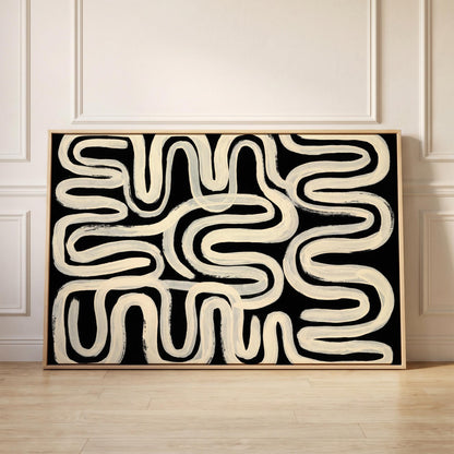 Abstract Wavy Lines Canvas Wall Art