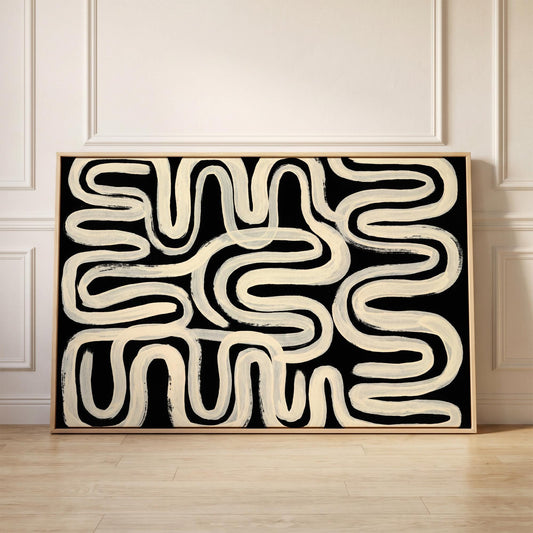 Abstract Wavy Lines Canvas Wall Art
