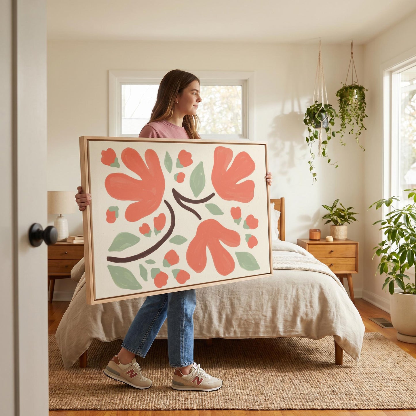 Abstract Floral Canvas Wall Art