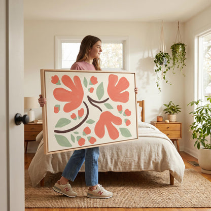 Abstract Floral Canvas Wall Art