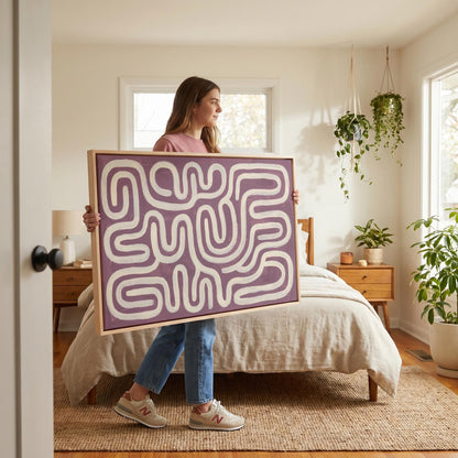 Abstract Curvy Lines Canvas Wall Art
