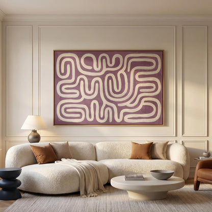 Abstract Curvy Lines Canvas Wall Art
