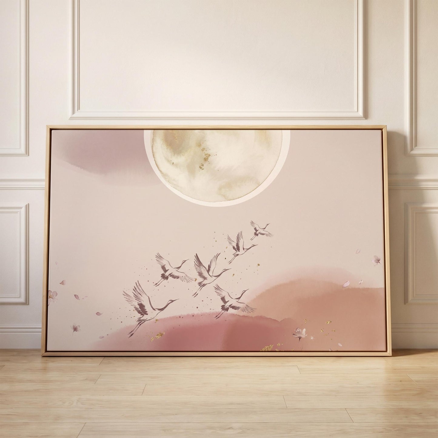 Flying Cranes Canvas Wall Art