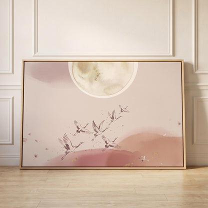 Flying Cranes Canvas Wall Art