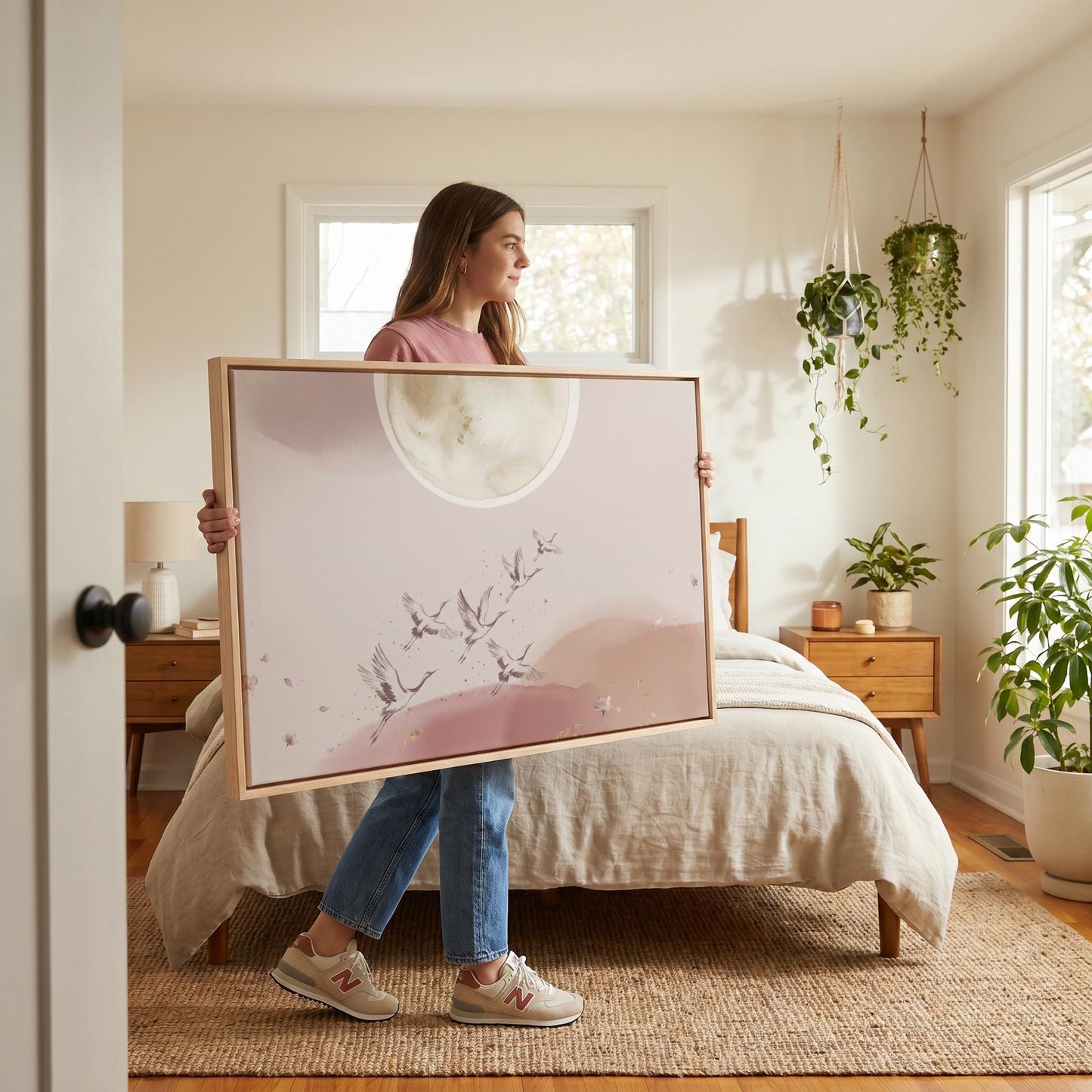 Flying Cranes Canvas Wall Art
