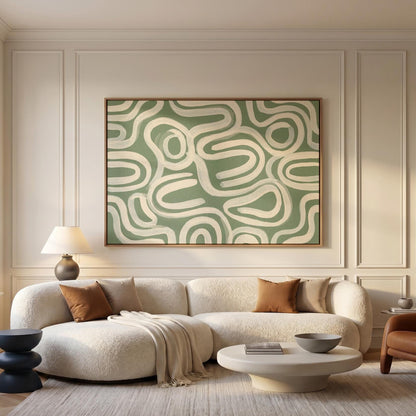 Abstract Swirl Lines Canvas Wall Art