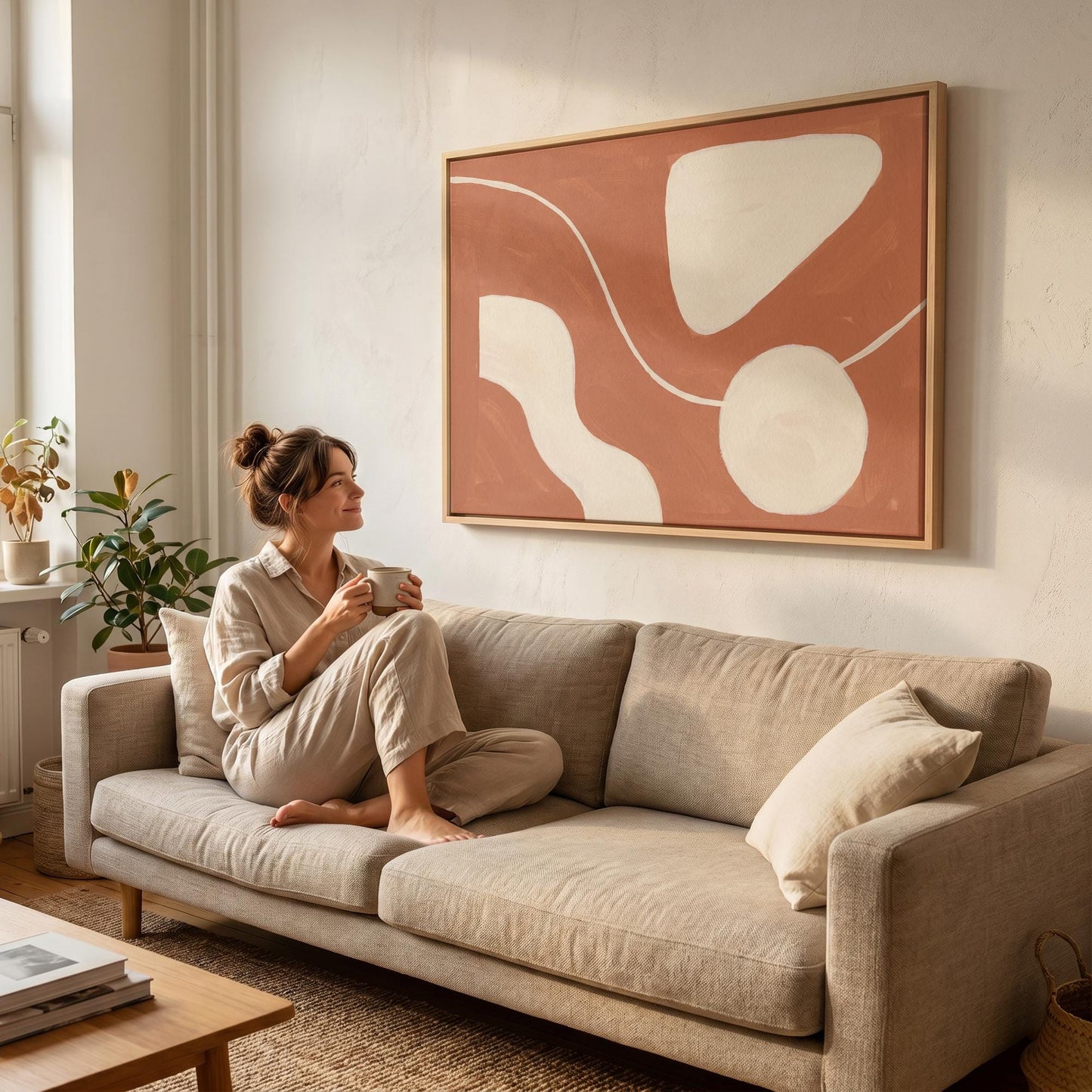Abstract Organic Shapes Canvas Wall Art