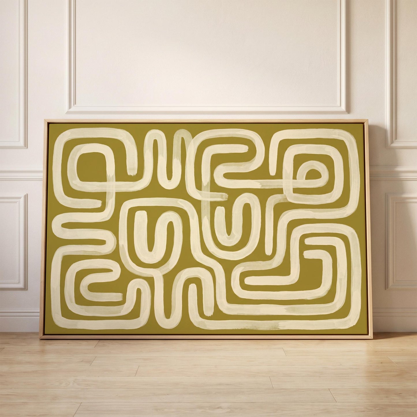 Abstract Maze Lines Canvas Wall Art