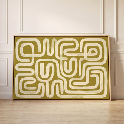 Abstract Maze Lines Canvas Wall Art