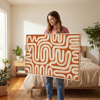 Abstract Wavy Lines Canvas Wall Art