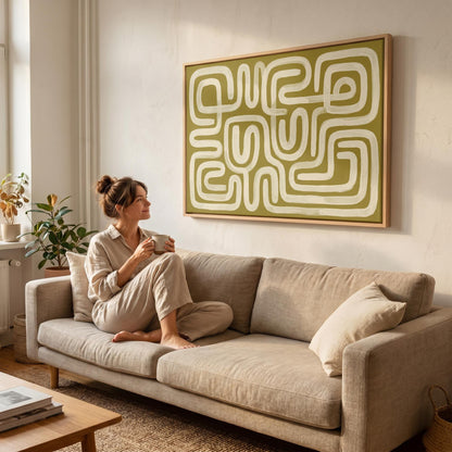 Abstract Maze Lines Canvas Wall Art