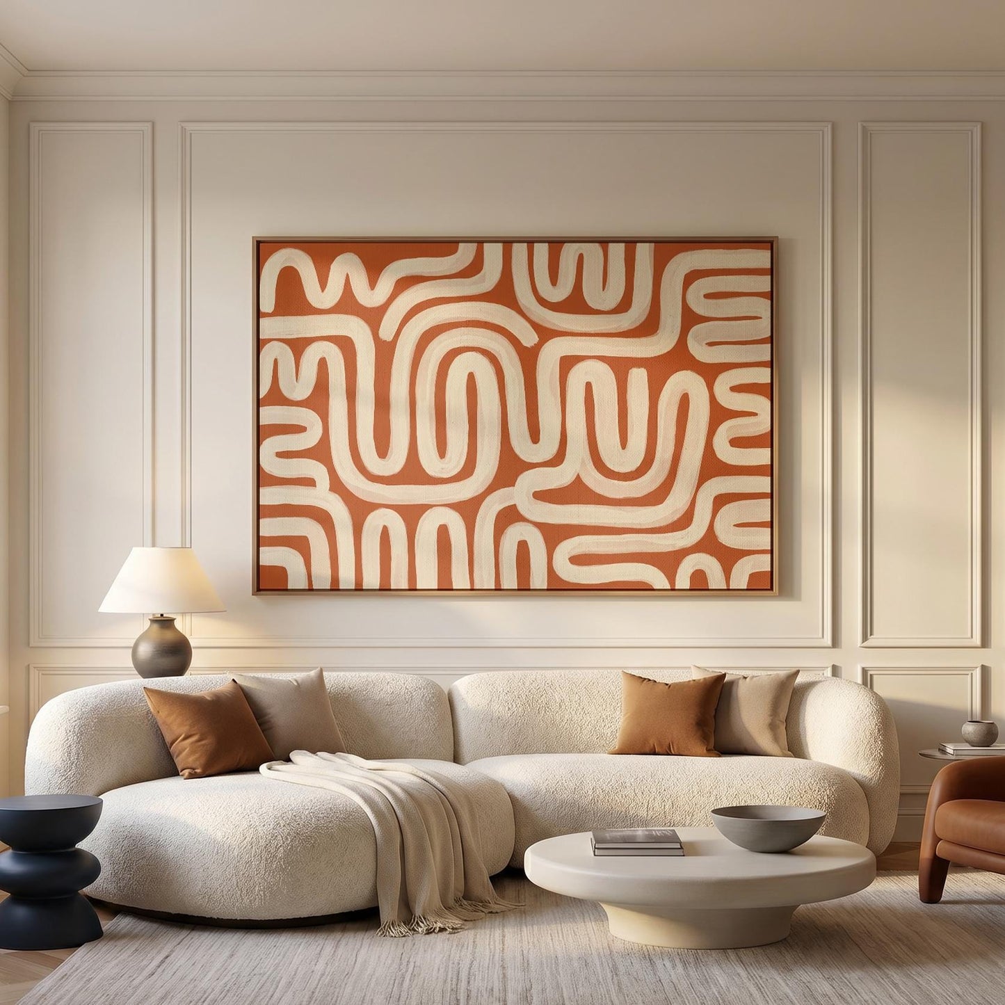 Abstract Wavy Lines Canvas Wall Art