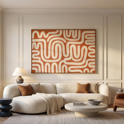Abstract Wavy Lines Canvas Wall Art