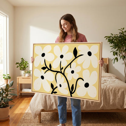 Daisy Flower Canvas Wall Art