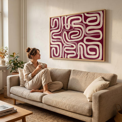 Abstract Swirl Lines Canvas Wall Art