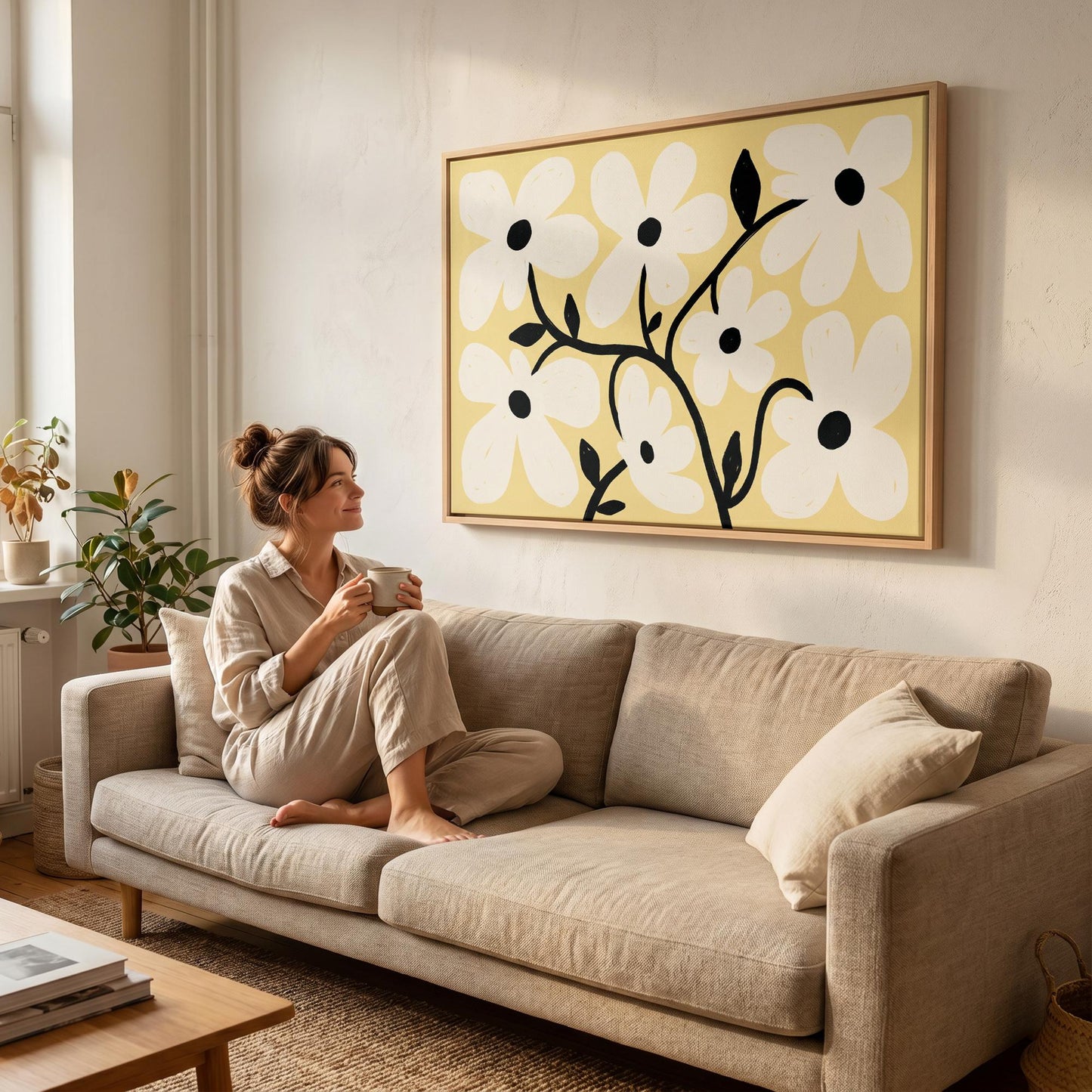Daisy Flower Canvas Wall Art