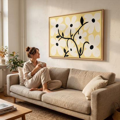Daisy Flower Canvas Wall Art
