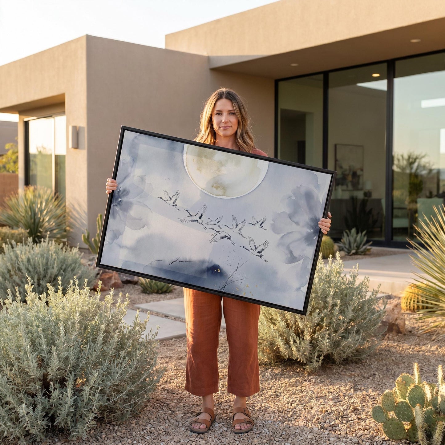 Flying Cranes Canvas Wall Art